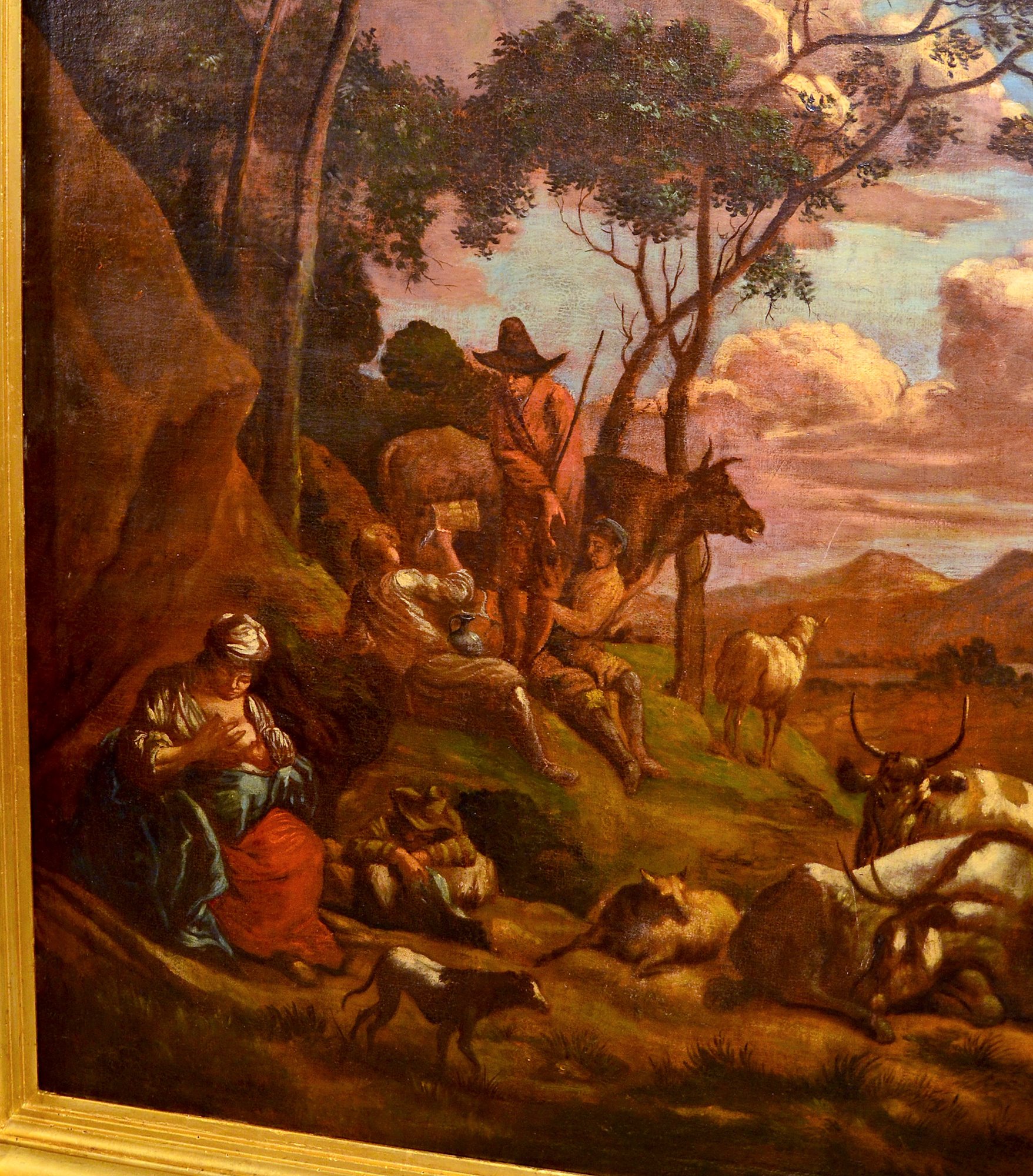 Paesaggio con pastori e armenti nella campagna romana